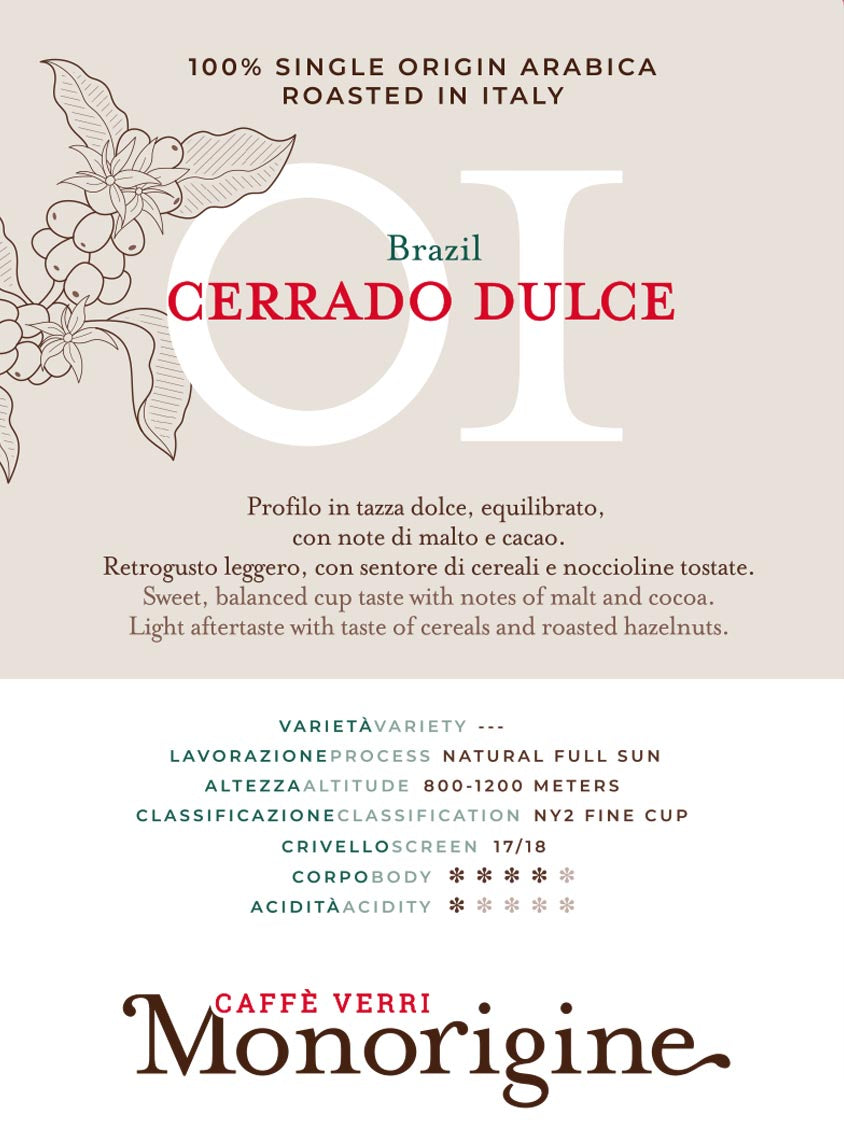 Single origin Brazil Cerrado Dulce - 250gr